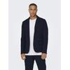 Sakko ONLY & SONS "ONSMARK SLIM 0209. BLAZER NOOS", Herren, Gr. S, blau (night sky), Web, Obermaterial: 64% Viskose, 31% Polyester, 5% Elasthan, unifarben, elegant, slim fit normal, Langarm, Sakkos