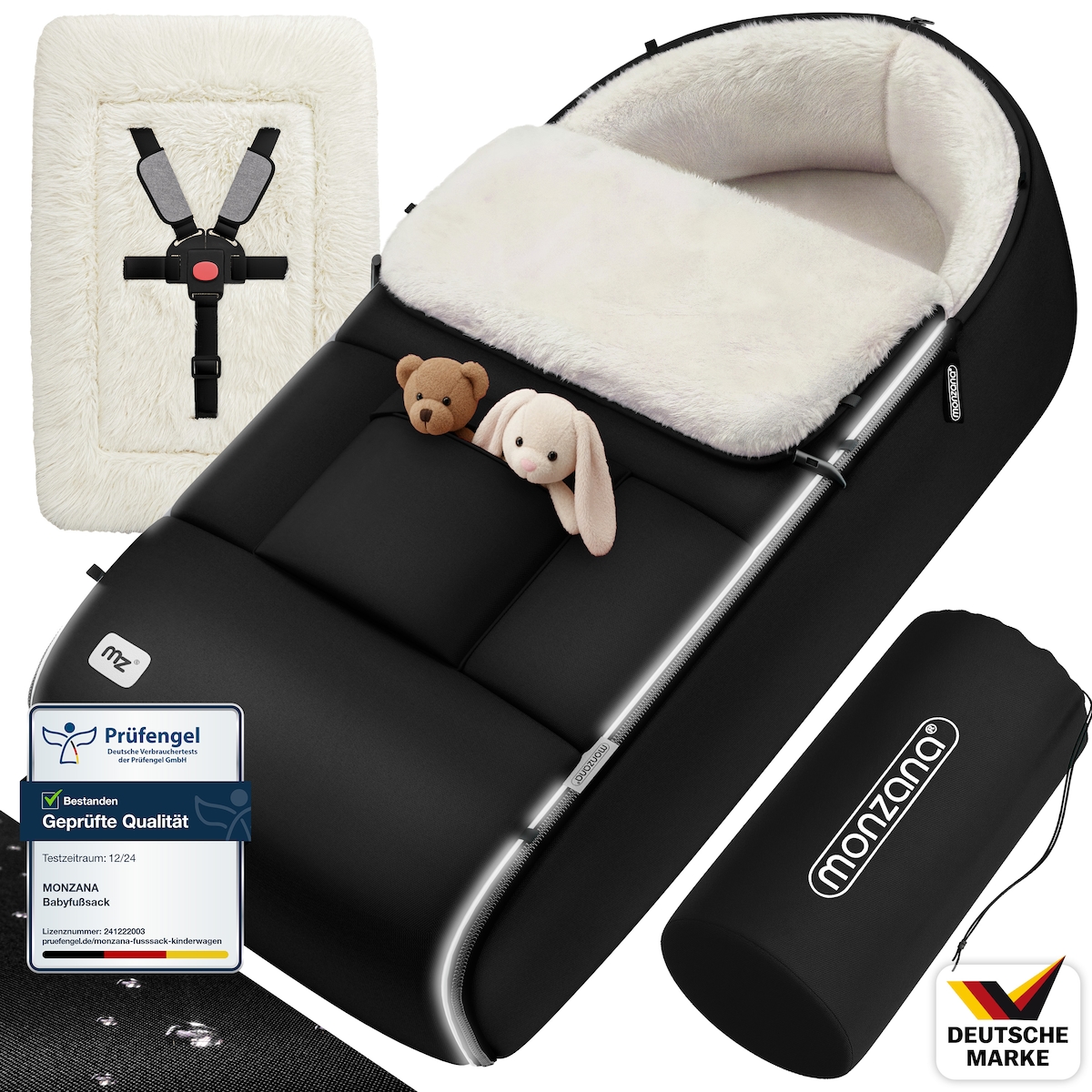 MONZANA® Babyfußsack Basic Schwarz Image