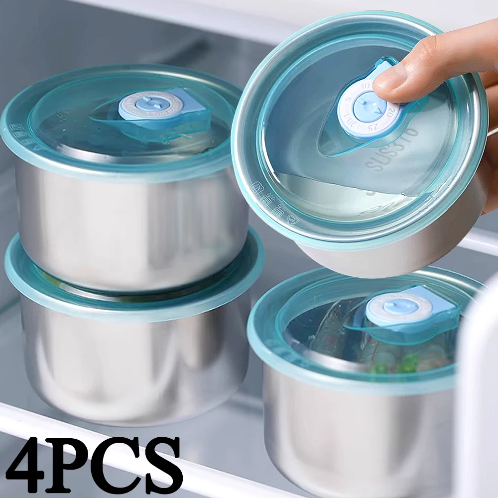 Boîte à déjeuner ronde anti-fuite avec couvercle, boîte de conservation des aliments en acier inoxydable, réservoir de stockage des aliments scellé résistant à la chaleur, vaisselle