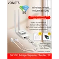 VONETS 5GHz WiFi Bridge Router Ripetitore Adattatore da Ethernet a WiFi per DVR PLC Stampante di rete Monitor telecamera IP VAP11S-5G-fan