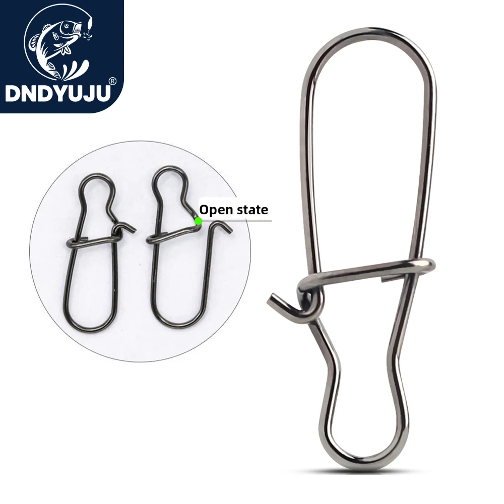 50 pz Scatta da pesca Clip di blocco Snap Forte acciaio inossidabile Cambio rapido Richiamo Snap Clip da pesca Acqua dolce Acqua salata Attrezzatura