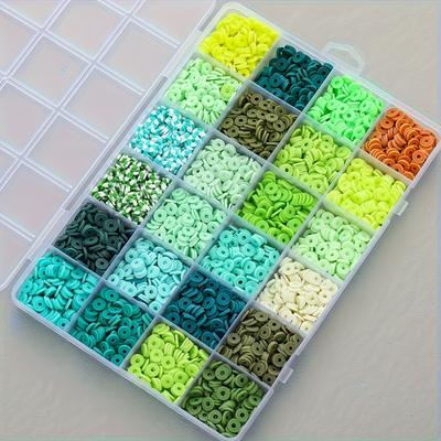 TEMU Box Of 4800pcs 24-color Polymer Clay Spacer Beads, Suitable For Necklace Chain Making Image