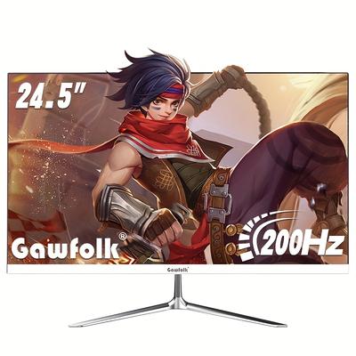 TEMU Gawfolk Gaming Monitor 24.5-inch Straight-face Monitor 200hz, Pc Screen , No Speakers, Ips Panel Straight-face Frameless Computer Monitor With Freesync, Dp, Vesa Image