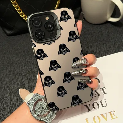S-Star wars Phone Case Phone Case IMD color silver shell For iPhone 16 15 14 13 12 11 Pro Max Plus