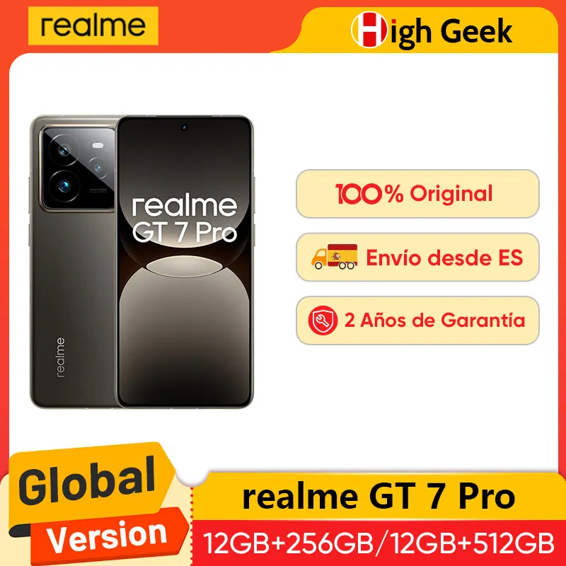 Globale Version realme GT 7 Pro 5G Smartphone Snapdragon 8 Elite AI Ultraklare Snap Kamera RealWorld Eco² Display 6500mAh Akku 120W Charge NFC AI Smartphone