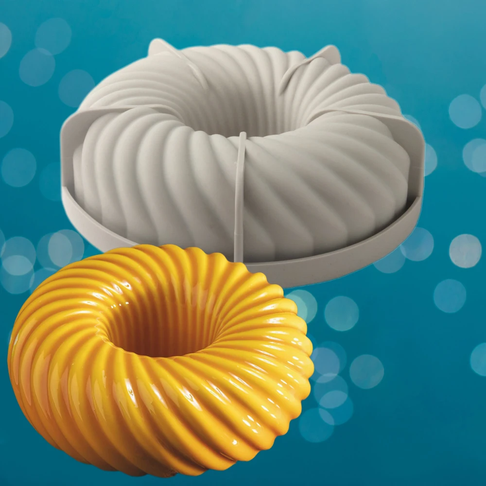 Diagonal Ring Faden Donut Mousse Kuchen Form Küche Backform Food Grade Silikon Schokolade Form Party Dessert Backformen Image