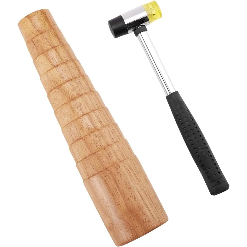 1 Satz Schmuckwerkzeug-Sets mit Holzarmband, Größenvergrößerung, Armreif, Dorn und Stahlgriff, installierende Zwei-Wege-Gummihämmer Image