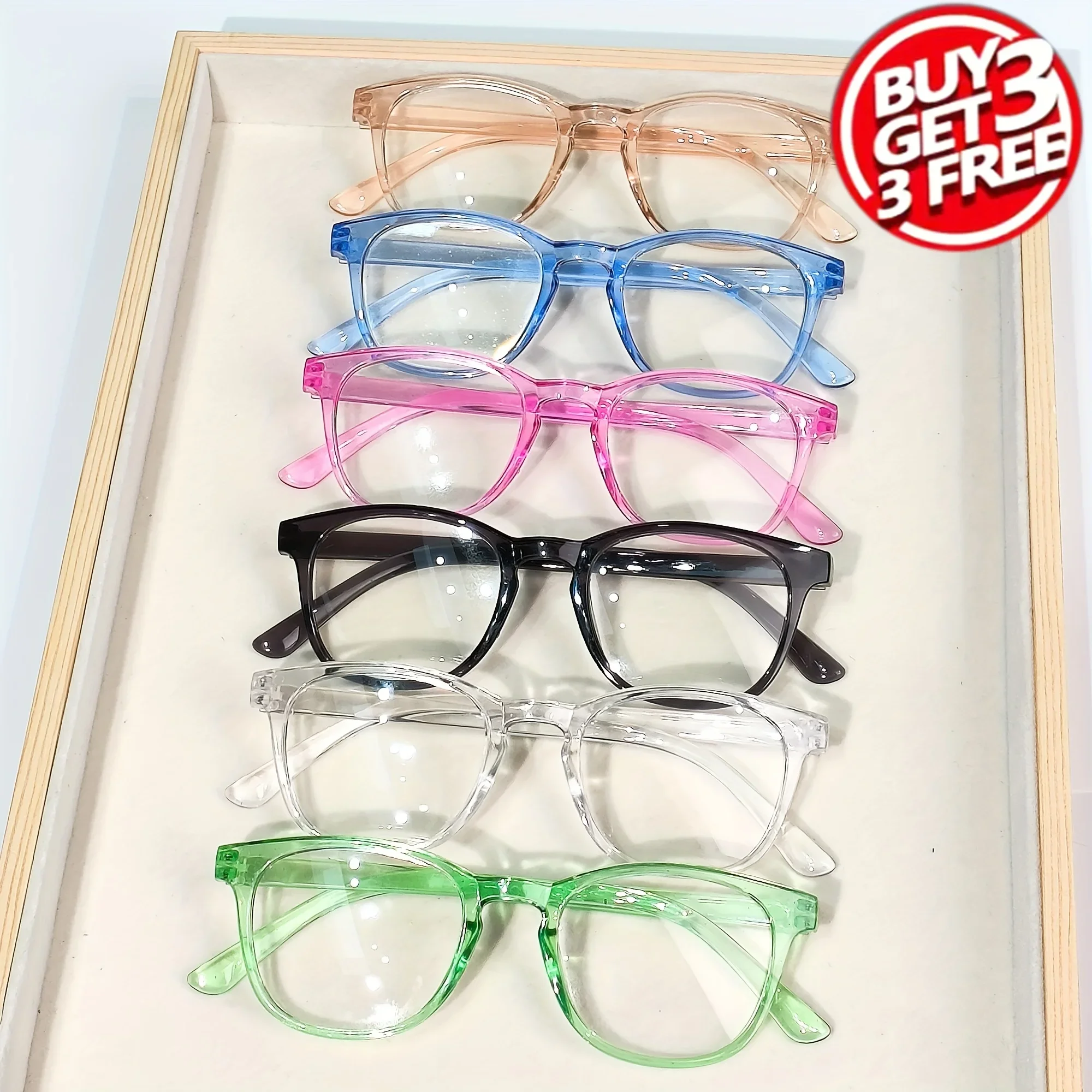 6 Stück modische ovale Lesebrille, bunt, schick, Presbyopie-Brille für Damen und Herren, 1,0 bis +4,0 Image
