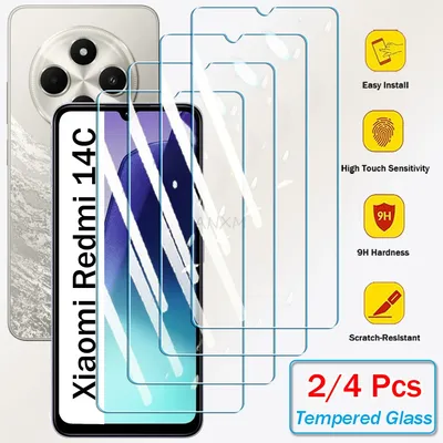 2/4PCS Screen Protector Gehärtetes Glas Für Xiaomi Redmi 14C 14R A4 Screen Protector Abdeckung Schutz Glas