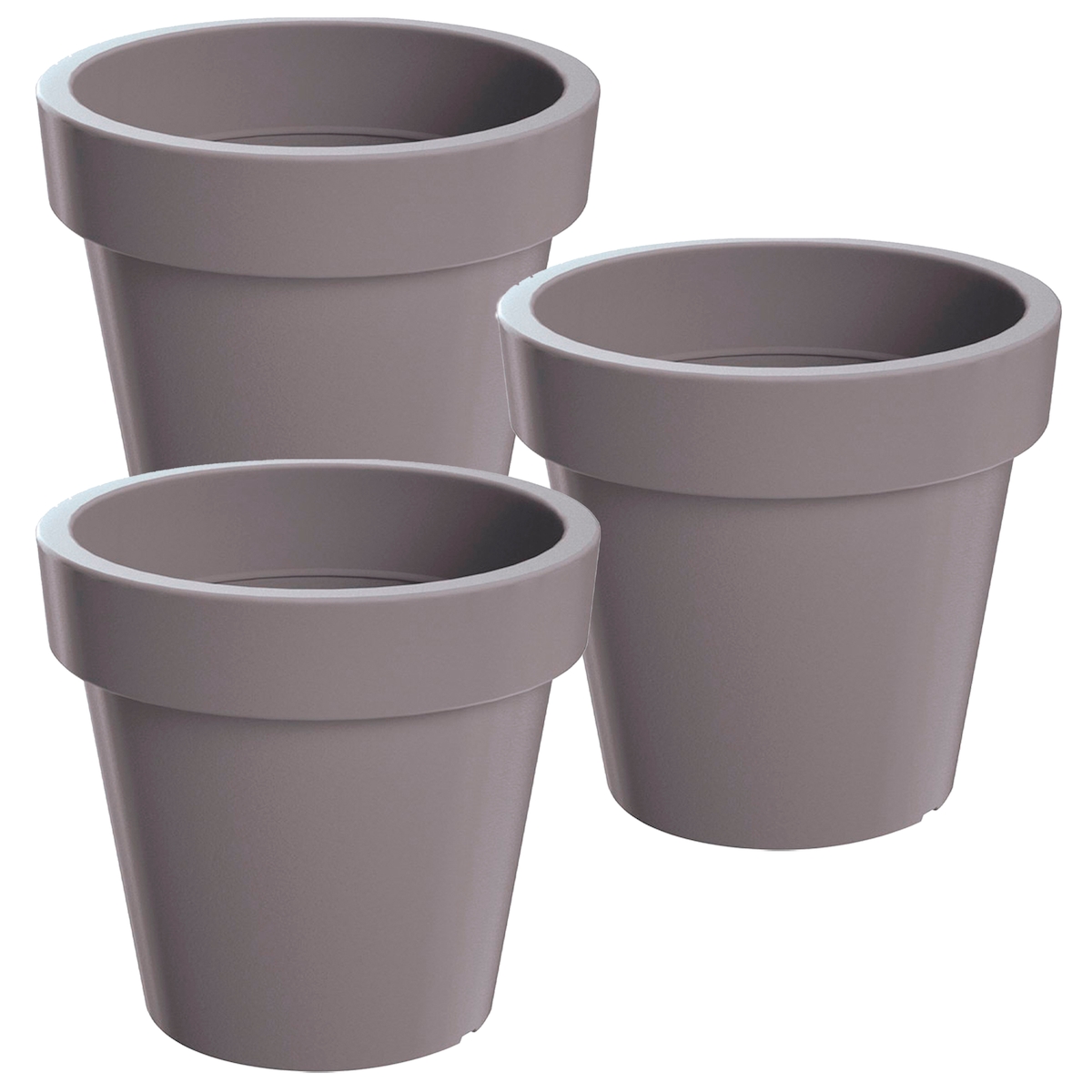 WellHome - Set 3 Pflanztöpfe 3,4L LOFLY Ø19,6 cm/Stück Farbe Grau Image