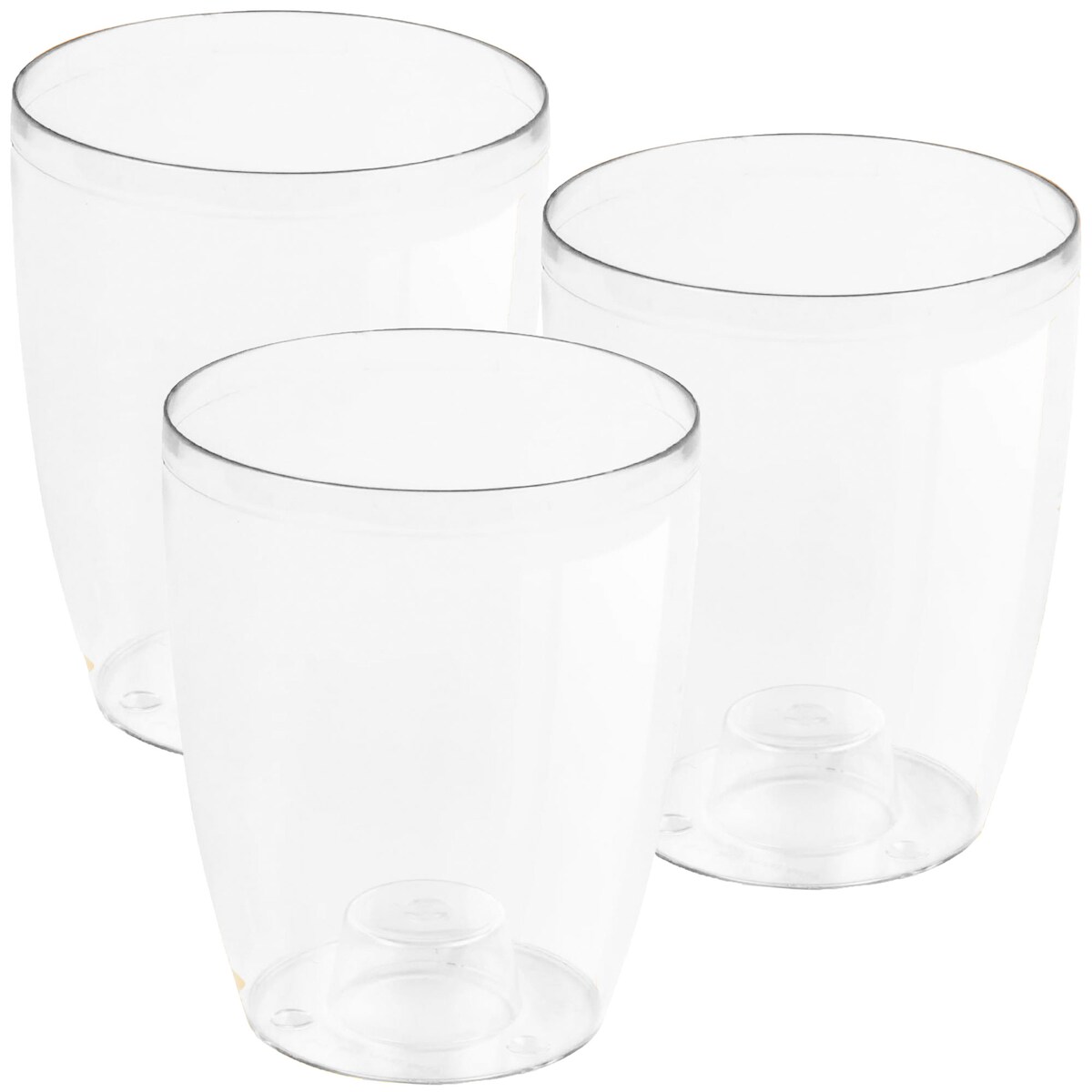 WellHome - Set 3 Pflanztöpfe 1,4L Coubi Ø13,2 cm/Stück Farbe Transparent Image