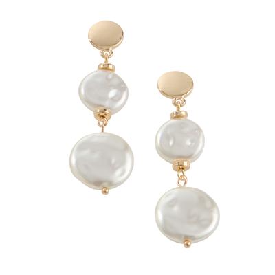 Draper's & Damon's Women's Textured Pearl Earrings - Yellow - PIERCED EAR