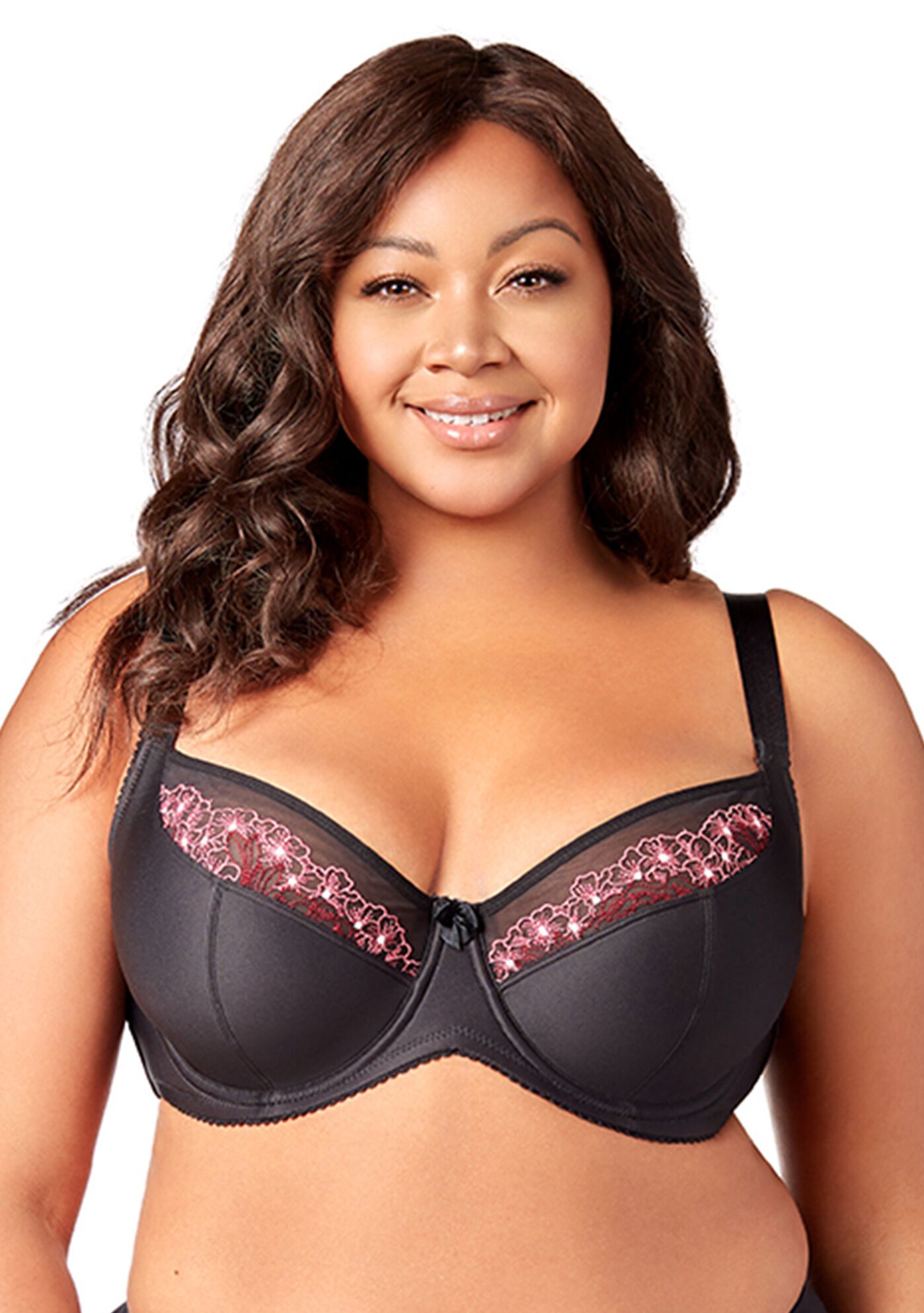 Plus Size Women's Star Curves Underwire Bra 2918 by Elila in Black (Size 46 F)