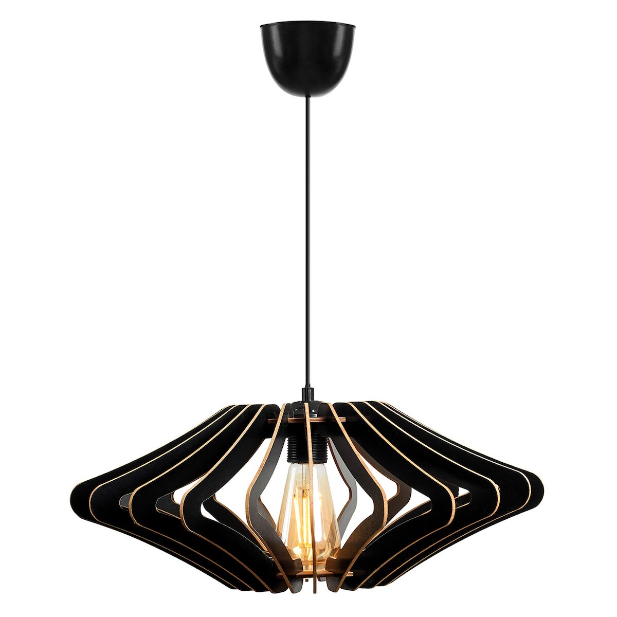 WellHome Deckenlampe 55cm in Schwarzem Design Engel Image