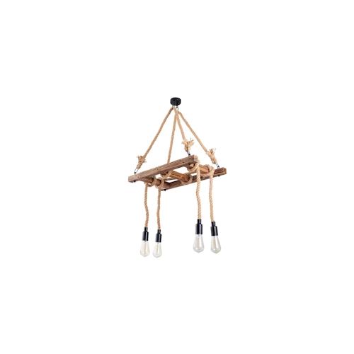 Deckenlampe in Holzfarbe 60x34x100cm WellHome Bled