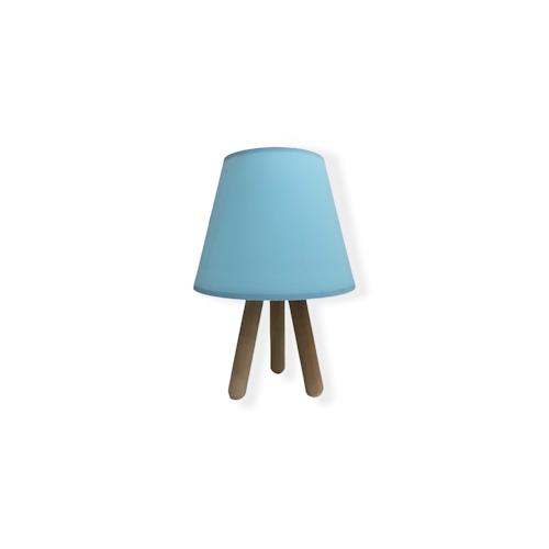 Tischlampe in Blau und Naturfarbe 22x22x33cm WellHome Como