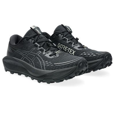 Trailrunningschuh ASICS "GEL-TRABUCO 13 GORE-TEX", Gr. 38, schwarz (schwarz, graphite grau), Textil, Synthetik, sportlic