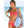 Push-Up-Bikini-Top S.OLIVER "Audrey", Damen, Gr. 34, Cup A, rot (rot, weiß), Recycling-Polyamid, gepunktet, gestreift, Bikini-Oberteile, mit Punkten und Streifen