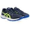 Hallenschuh ASICS "UPCOURT 6 GS", Gr. 36, midnight, safety gelb, Textil, Synthetik, sportlich, Schuhe, für Hallensport