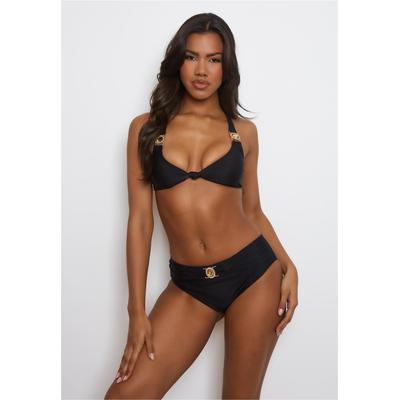 Balconette-Bikini MODA MINX "Amour Knot", Damen, Gr. S, schwarz, 82% Polyamid, 18% Elasthan, unifarben, elegant, Bikini-Sets, mit modischer Schnürung am Rücken Image