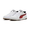 Sneaker PUMA "Porsche Legacy RBD Game Sneakers mit niedrigem Profil Erwachsene", Gr. 42.5, weiß (weiß rot fire), Obermaterial: Synthetik, Kuhleder, Textil; Futter: Textil; Innensohle: Textil; Laufsohle: Gummi, Schuhe