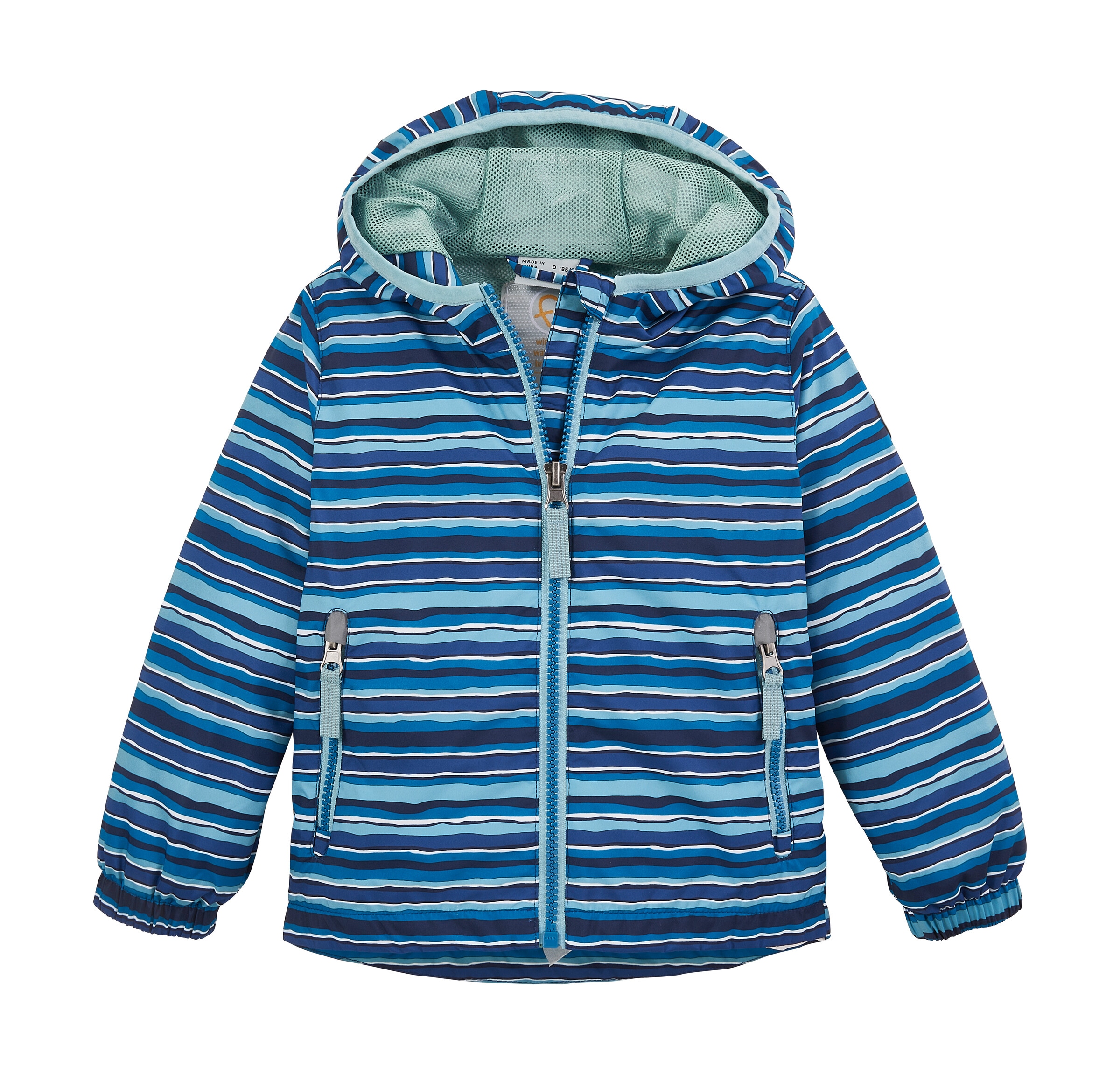 Outdoorjacke "FIOS 56 MNS JCKT", Kinder, Gr. 110/116, blau (stahlblau), Oberstoff: 100% Polyester, Futter: 100% Polyester, FIRST INSTINCT BY KILLTEC, Sportlich, Jacken, Funktionsjacke mit Kapuze, verlängerbare Ärmel, wasserabweisend Image