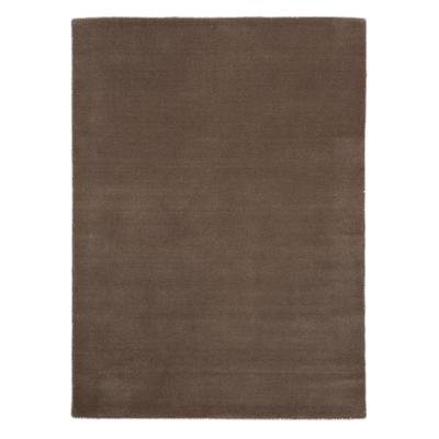 Wollteppich CARPETFINE "Gabbeh Lola Uni", grau (taupe), B:60cm H:14mm L:90cm, Wolle, Teppiche, mit natürlichem Pflanzenmaterial von Hand gewebt, auch in Rund Image