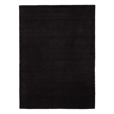 Wollteppich CARPETFINE "Gabbeh Lola Uni", grau (dunkelgrau), B:160cm H:14mm L:230cm, Wolle, Teppiche, mit natürlichem Pflanzenmaterial von Hand gewebt, auch in Rund Image