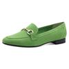 Slipper MARCO TOZZI, Damen, Gr. 40, grün (apfelgrün), Textil, unifarben, Veloursleder, elegant, Schuhe, Blockabsatz, Loafer, Businessschuh mit Schmuckspange