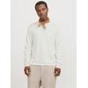 Rundhalspullover JACK & JONES "JJESUMMER KNIT CREW NECK SN", Herren, Gr. XL, rot (cloud dancer), Strick, Obermaterial: 90% Baumwolle, 10% Leinen, gestreift, modisch, regular fit taillenbedeckt, Rundhals, Langarm gerader Abschluss, Pullover, mit...