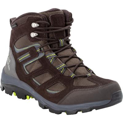 Wanderschuh JACK WOLFSKIN "VOJO 3 TEXAPORE MID M", Gr. 45, schwarz braun, lime, Textil, Synthetik, sportlich, Schuhe, Wa