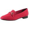 Slipper MARCO TOZZI, Damen, Gr. 37, rot, Textil, unifarben, Veloursleder, elegant, Schuhe, Blockabsatz, Loafer, Businessschuh mit Schmuckspange