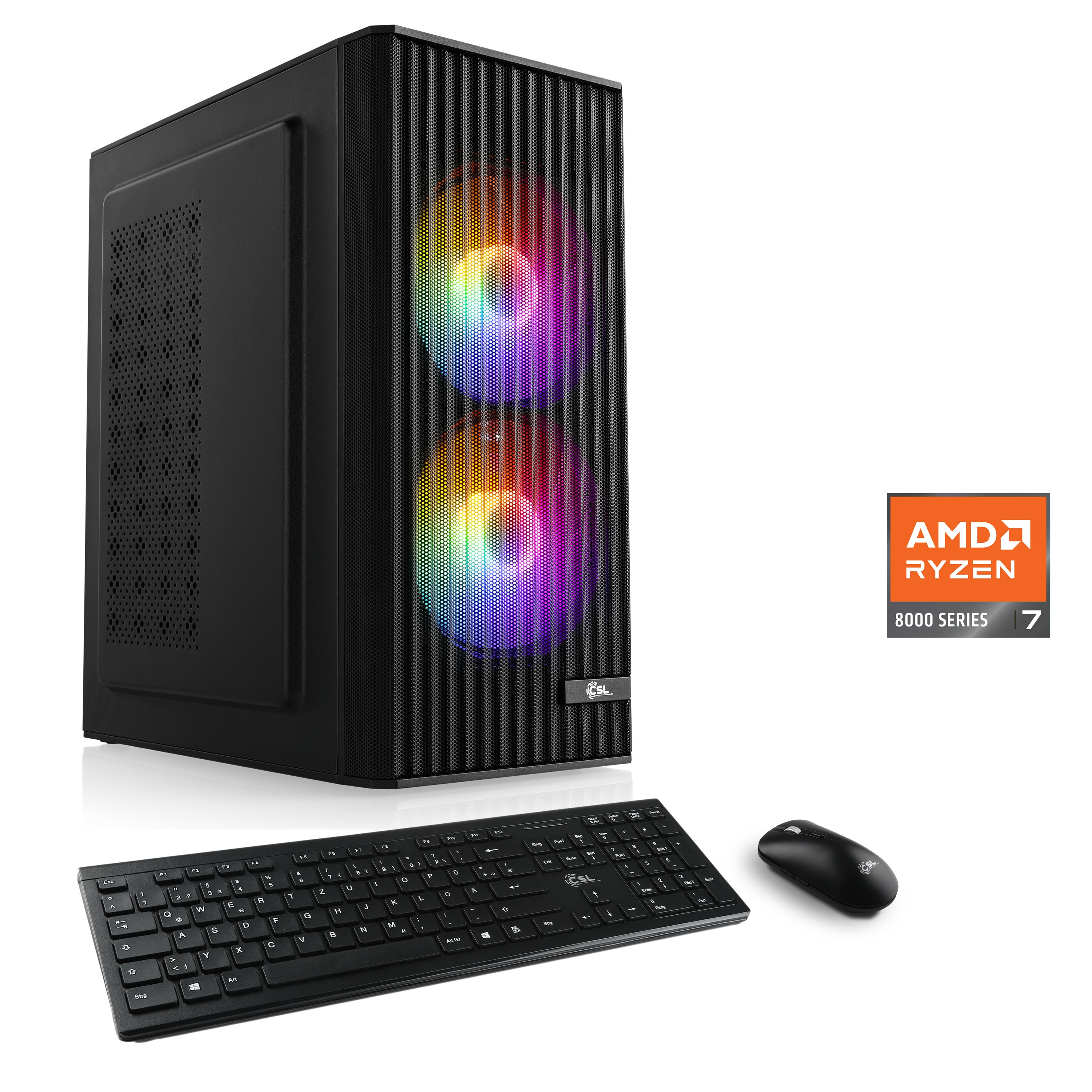 CSL PC "Spectrum V28123", schwarz, Microsoft Windows 11 Home (64 Bit), 16 GB RAM 1.000 GB SSD, Desktop-PCs, PC