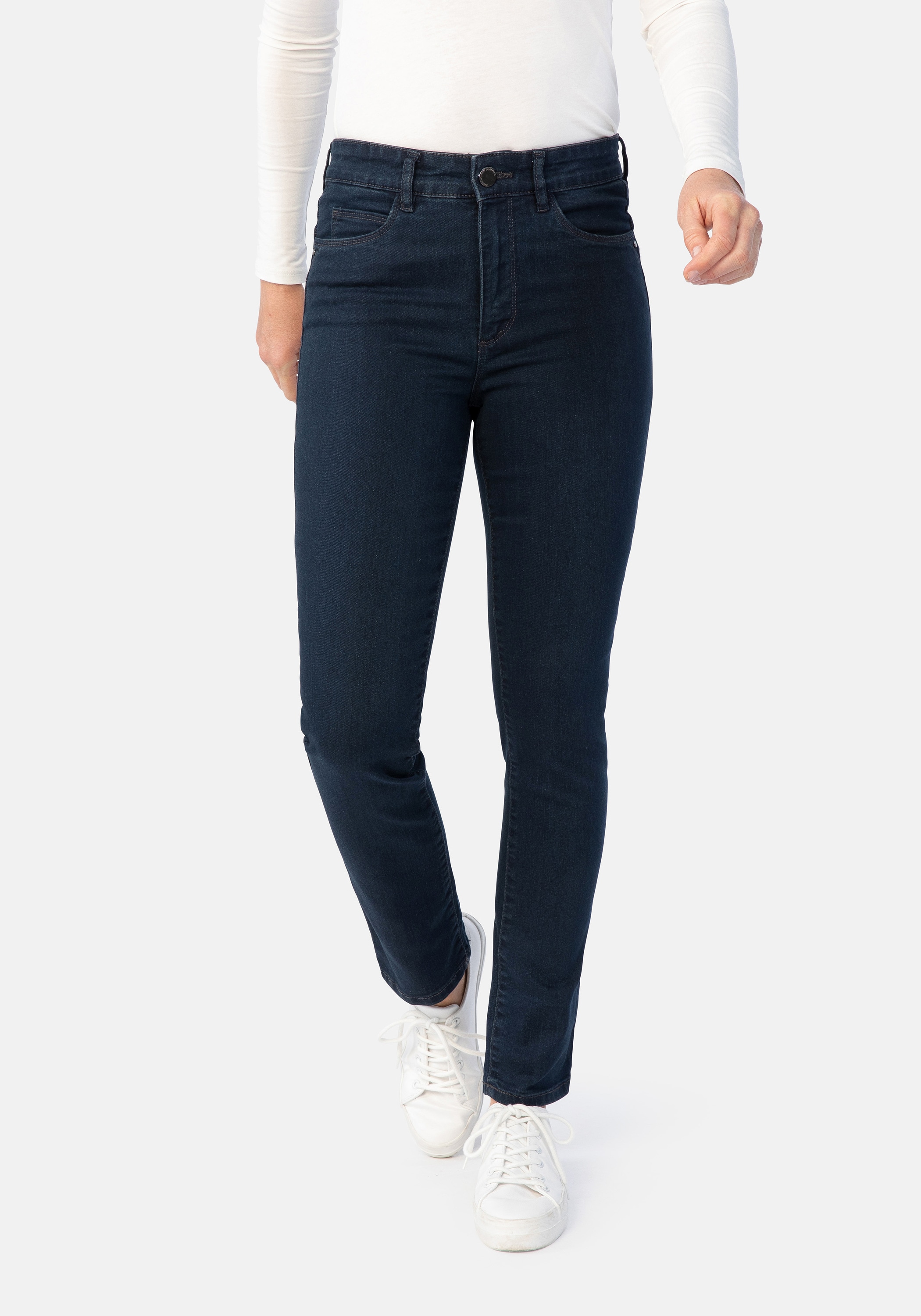 5-Pocket-Jeans STOOKER WOMEN "Milano Denim Basic Magic Shape Fit", Damen, Gr. 40, Länge 30, blau (dunkelblau), Denim/Jeans, 76% Baumwolle, 22% Polyester, 2% Elasthan, schmal lang, Jeans 5-Pocket-Jeans, Casual Clean Wash Denim Jeans Magic Shape...