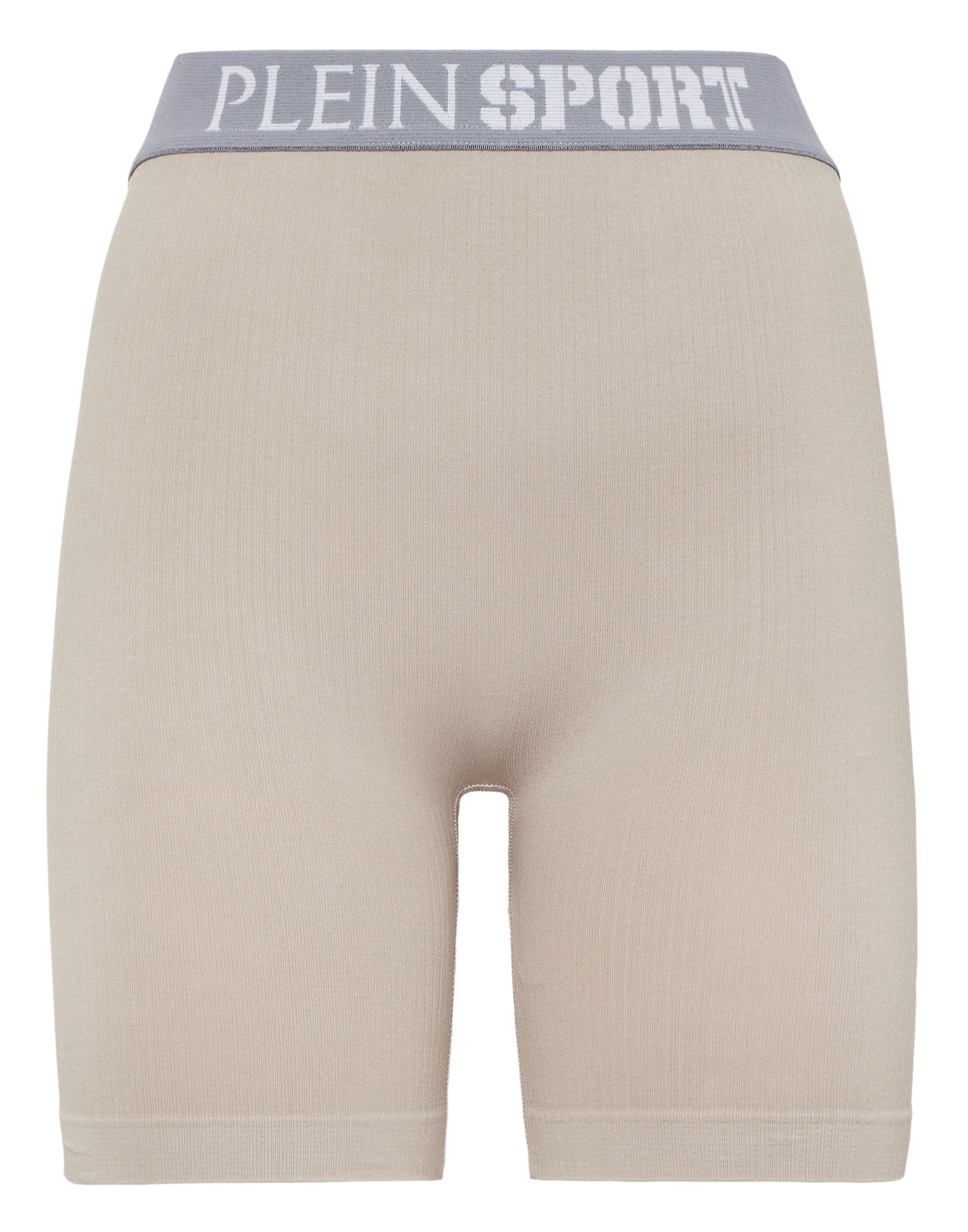 Shorts PLEIN SPORT "Logo", Damen, Gr. XL, US-Größen, grau (72, schwarzgrau), Obermaterial: 94% Polyamid, 6% Elasthan, Hosen Shorts