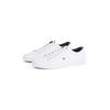 Sneaker TOMMY HILFIGER "ICONIC LONG LACE SNEAKER", Herren, Gr. 42, weiß, Baumwolle, sportlich, Schuhe, Freizeitschuh, Halbschuh, Schnürschuh mit gespolstetem Schaftrand