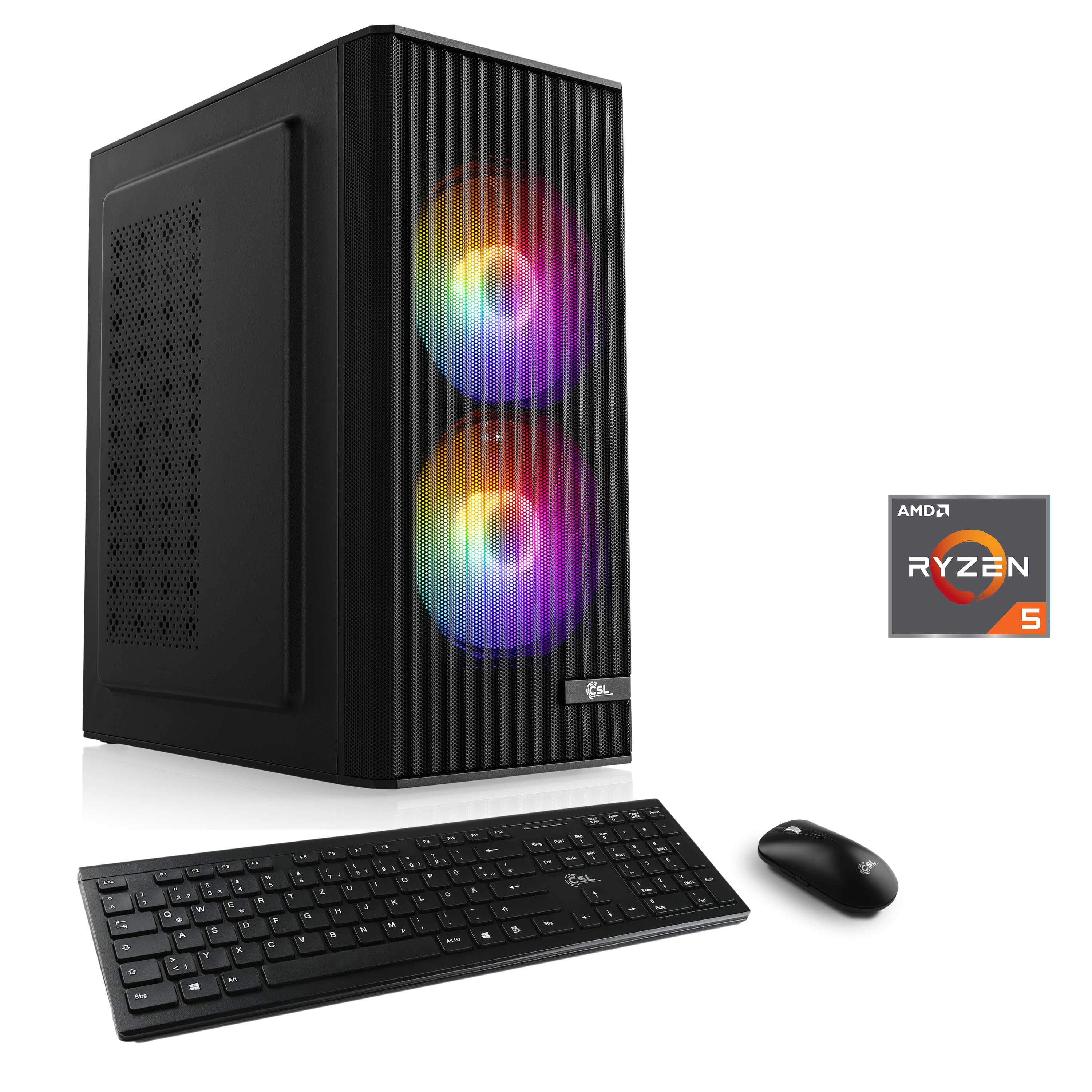 CSL PC "Spectrum V26121", schwarz, Microsoft Windows 11 Home (64 Bit), 16 GB RAM 1.000 GB SSD, Desktop-PCs, PC