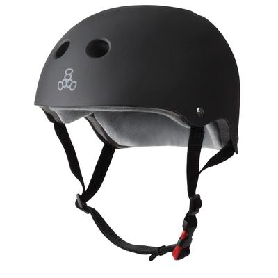 Triple Eight Certified Adjustable Sweatsaver Helmet - Black Rubber, Size L/XL