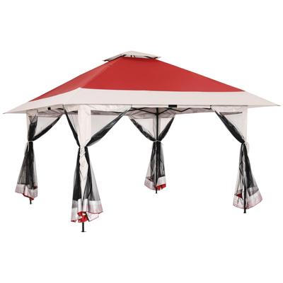 13 ft. x 13 ft. Instant Pop Up Gazebo Canopy Tent Shelter with Zippered Mesh Mosquito Netting