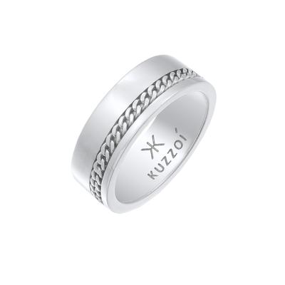 KUZZOI - Herren Bandring Chunky Chain 925 Silber Ringe 1 ct Image