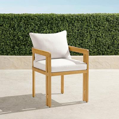 Set of 2 Porticello Dining Chairs with Cushions in Natural Teak - Rain Black - Frontgate