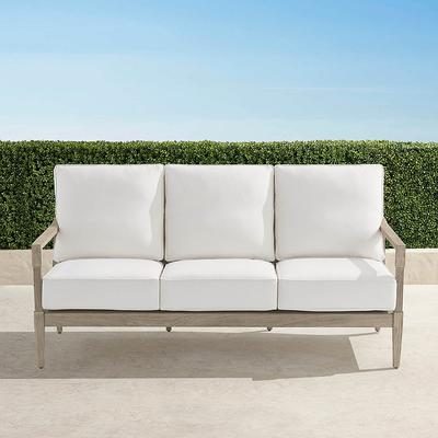 Winhill Sofa with Cushions in Weathered Teak - Standard, Gingko - Frontgate