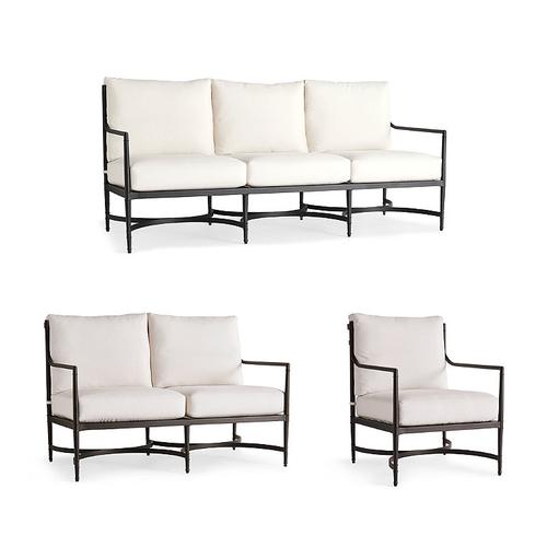 Angelina Seating Replacement Cushions - Ottoman, Sunbrella Rain, Rain Gingko - Frontgate