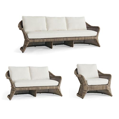 Terrace Park Seating Replacement Cushions - Ottoman, Standard, Georgina Floral Glacier - Frontgate