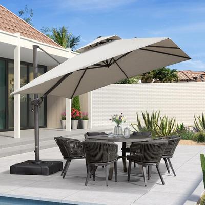 PURPLE LEAF Double Top Stylish Patio Cantilever Umbrella