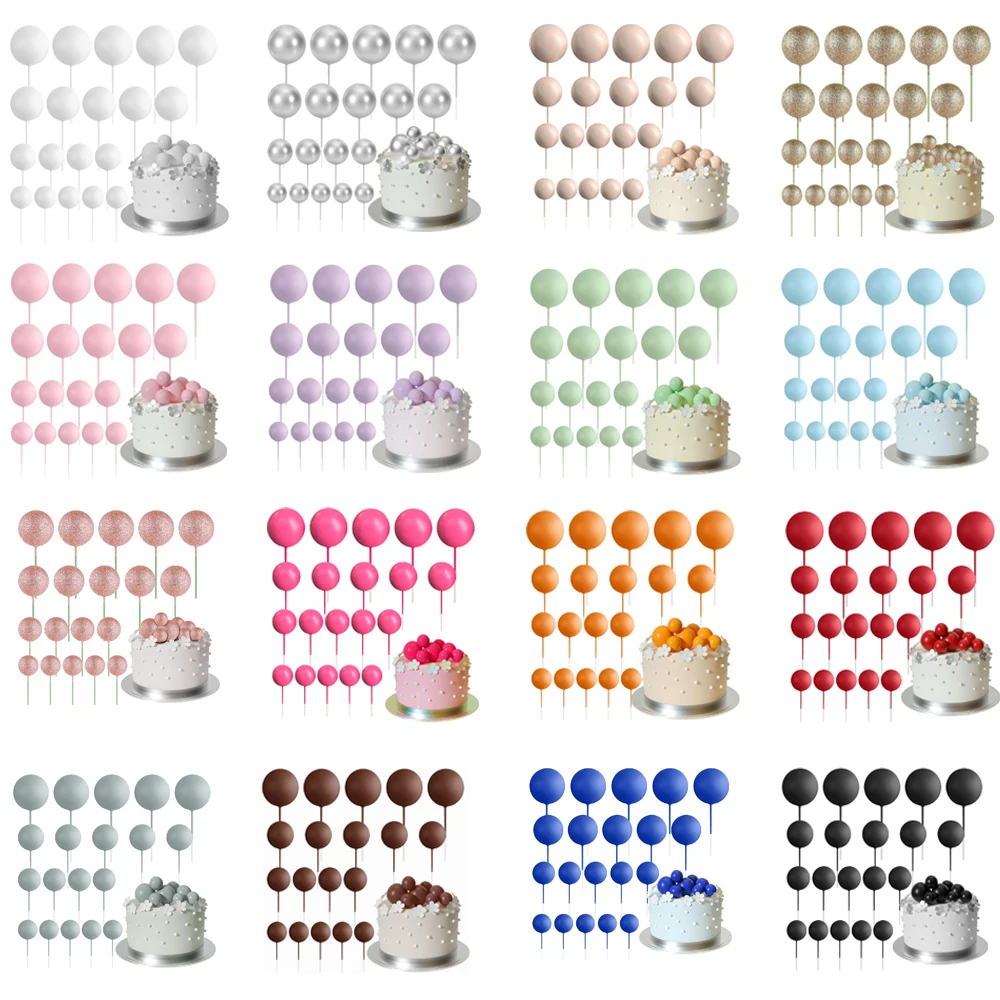 20 pezzi palline colorate cake topper oro argento rosa blu 2-4 cm palline decorazioni per torte fai da te compleanno matrimonio festa di Natale fornitori