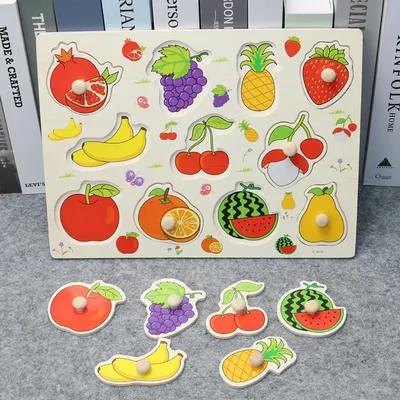 30 cm giocattoli per bambini Montessori puzzle in legno mano afferrare bordo puzzle educativi in