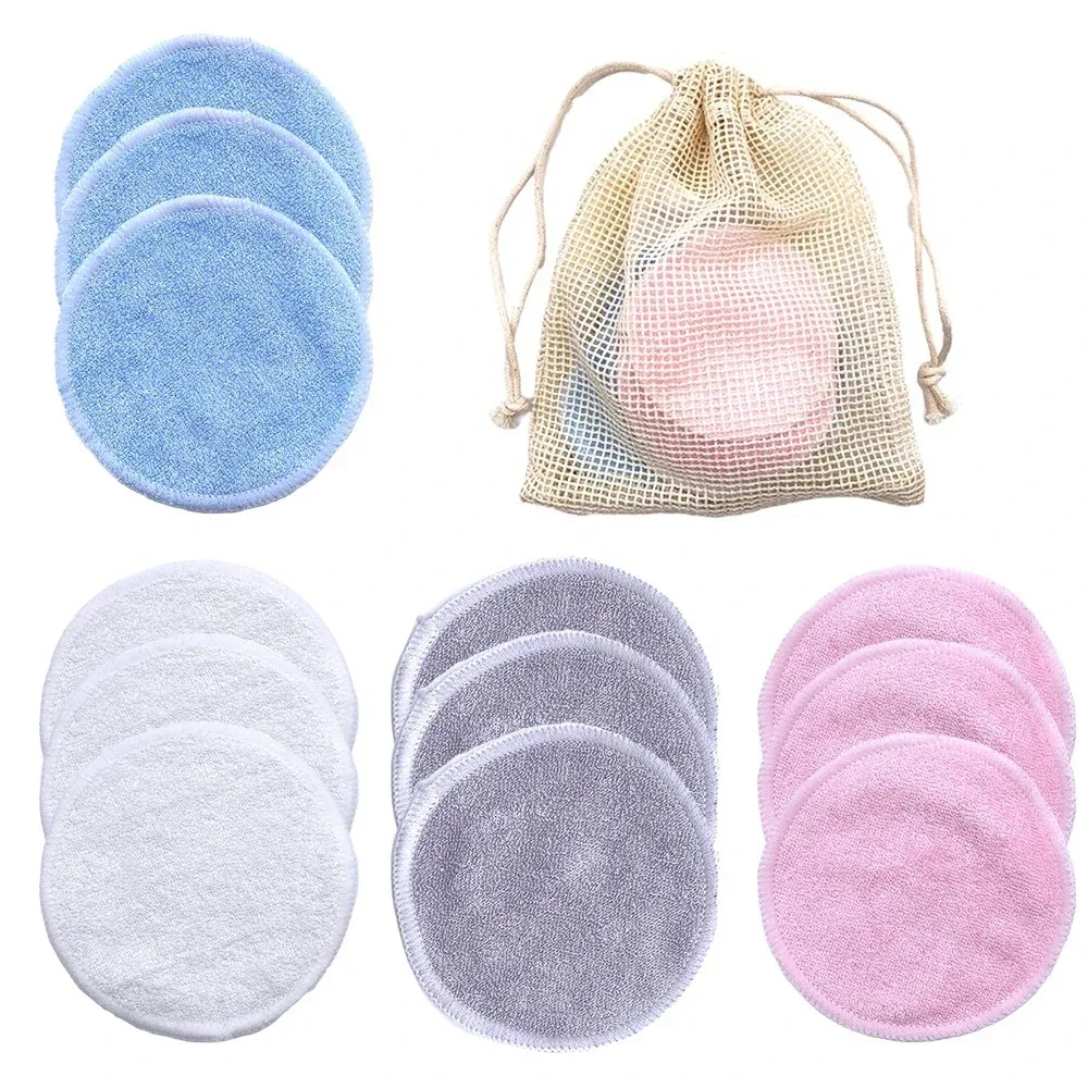 10PC Wiederverwendbare Make-Up Entferner Pads Waschbar Runde Bambus Make-Up Pads Tuch Pflege Pads Haut Reinigung Hautpflege Werkzeuge Image