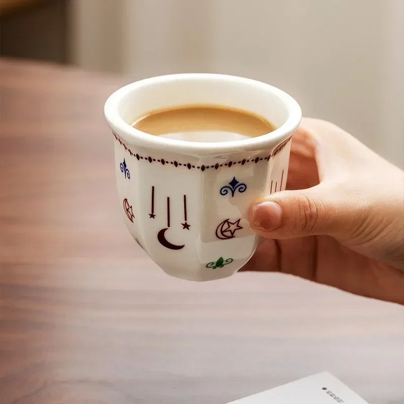 170/250ML Keramik Kaffeetassen Hand Latte Espresso Tassen Kreative Hause Sterne Mond Muster Anti-verbrühen cappuccino Teetasse Geschenke Image