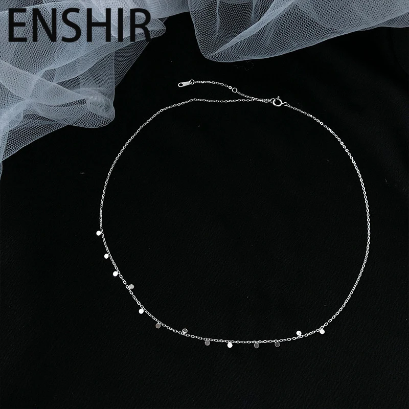 ENSHIR Runde Perlen Quasten Halskette für Frauen Zarte Coole Schlüsselbein Kette Schmuck Geschenke Großhandel Image